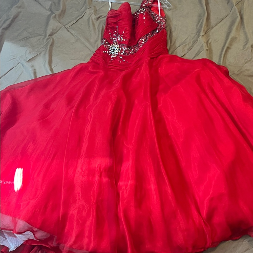 PROM Red Embellished Girls' Party Dress